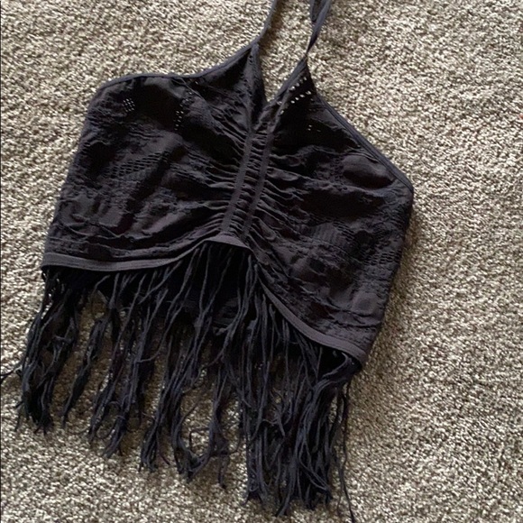 Free People Tops - Free People Fringe Cropped Halter